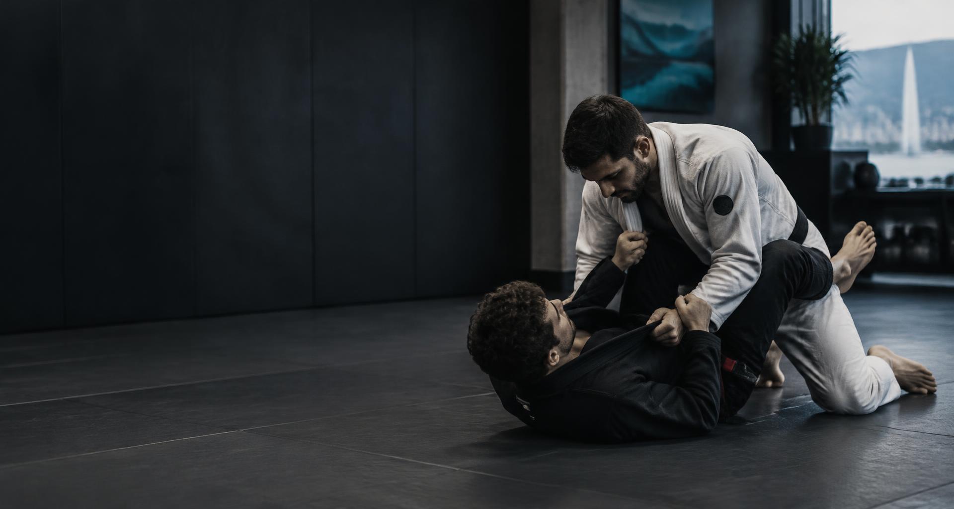 Deux pratiquants de jiu-jitsu brésilien à l’entraînement