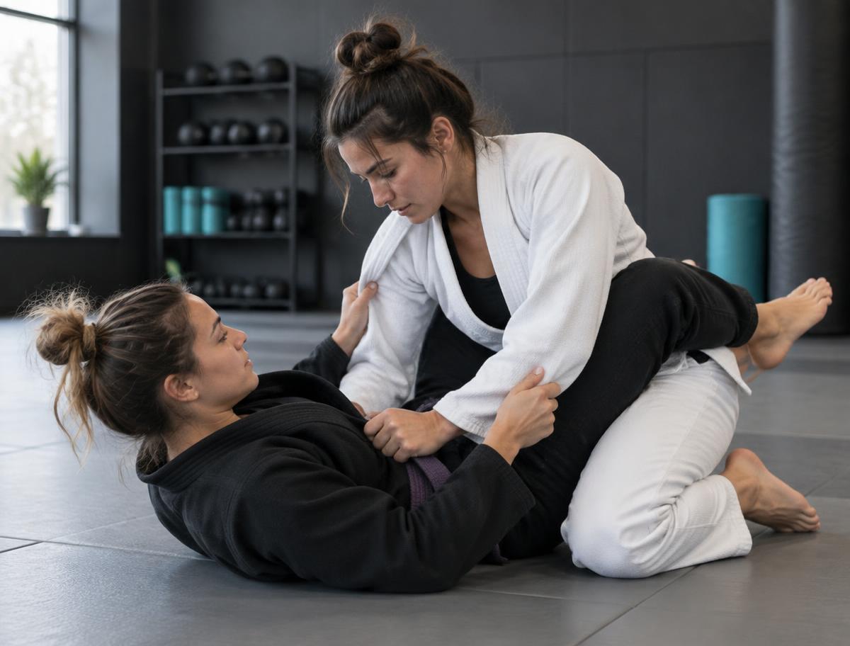 Entraînement de jiu-jitsu féminin